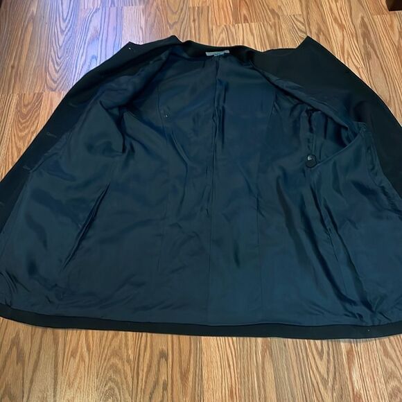 Vintage Tahari Wool Dress Jacket Coat Black, Quiet Luxury, long blazer, 12 - Picture 9 of 9